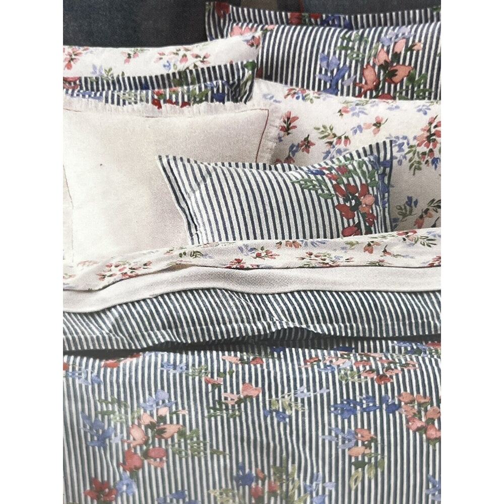 Ralph Lauren MAGGIE Floral Stripe KING Duvet Cover Set 2 Pillow Shams NIP - Picture 8 of 11
